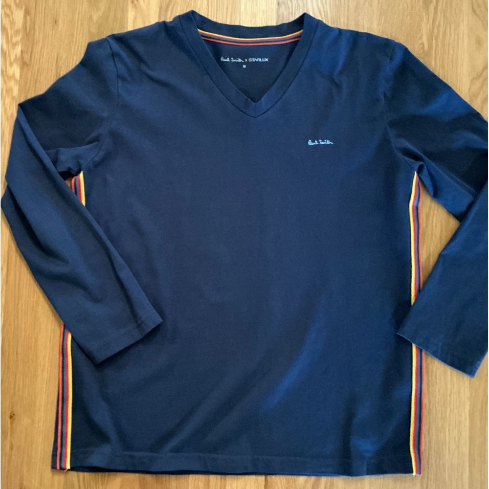 Paul‎ Smith x Starlux Long Sleeve T Shirt Navy Organic Cotton Men's M